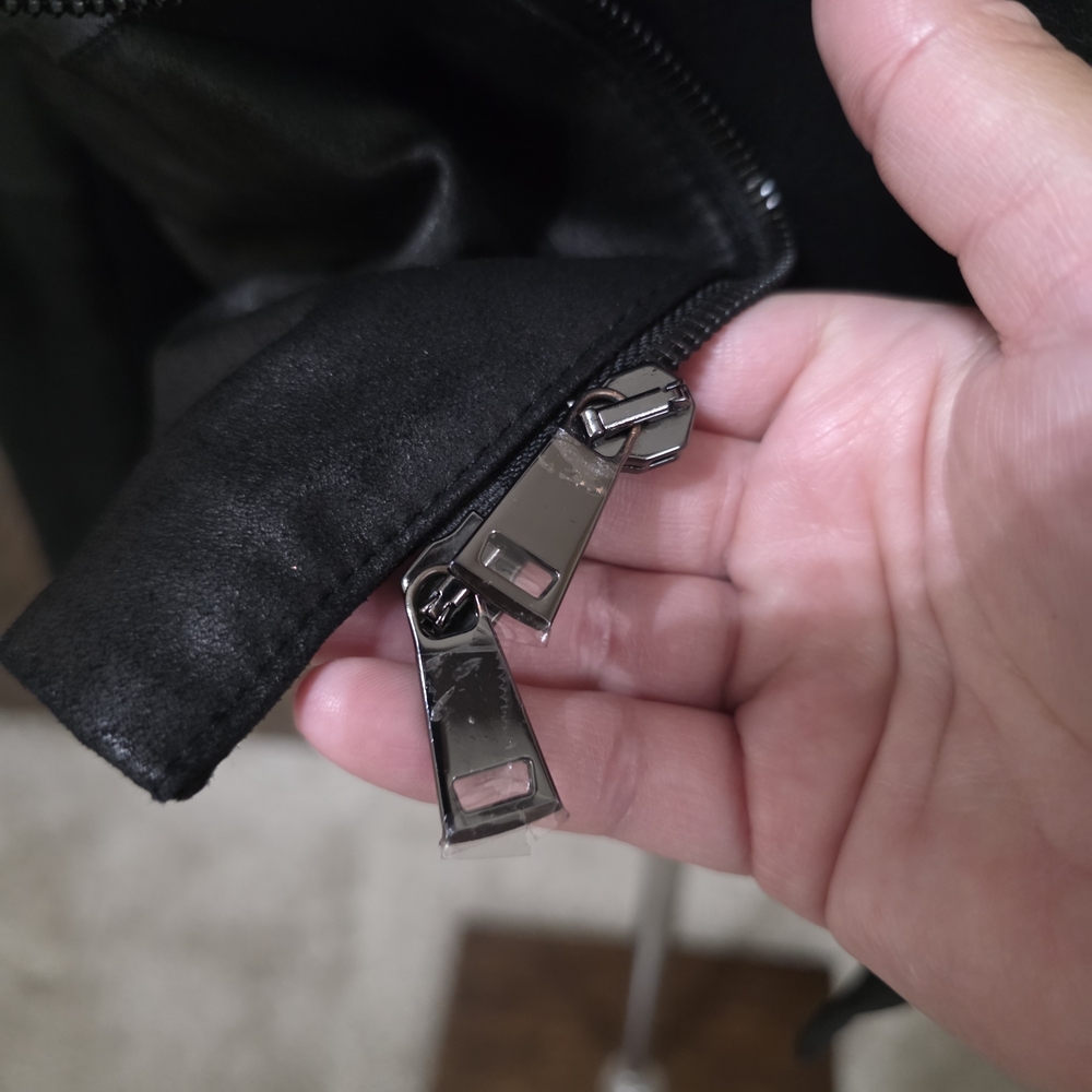 Vince Black Leather Asymmetrical Jacket - Picture 3 of 5